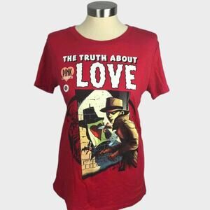 Next Level Womens Cut Cap Sleeve Tee XL Red Pink The Truth About Love Comic